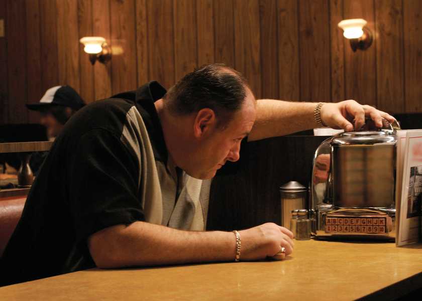 Tony Soprano with a jukebox in The Sopranos finale